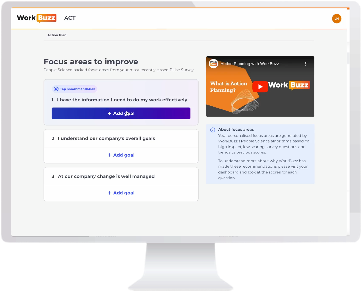 ACT - WorkBuzz's Action Planning tool 