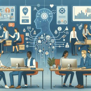 AI computers and users working