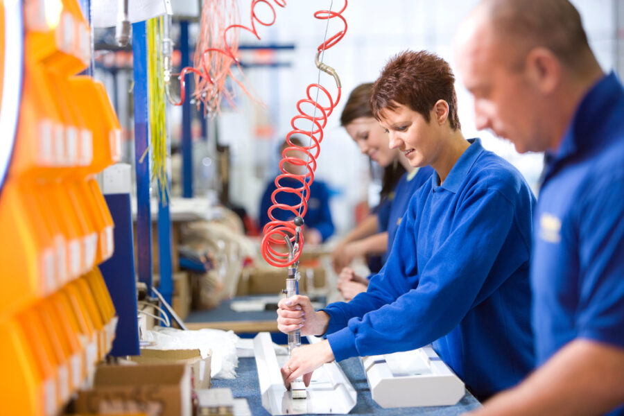 People working in a factory
